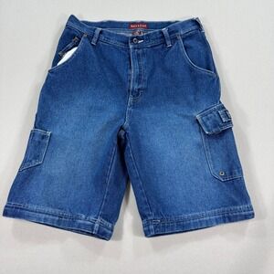 Nevada Denim Cargo Shorts Relaxed Fit Baggy Men's Size 34 Blue Carpenter Utility